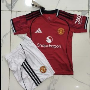 🔴 kids manchester united home jersey set 2024/25 season